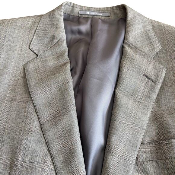 Hickey Freeman Loro Piana Wool Blazer Mens Size 44R Gray Plaid Sport Coat Jacket - Picture 2 of 7